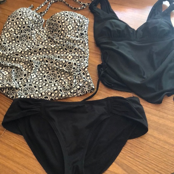 *Plus Size*Women/'s Bikini Top BLACK /& WHITE MERONA Swim Bathing Suit